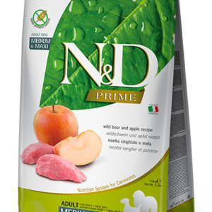 FARMINA N&D PRIME - DOG Dry Wild Boar&Apple ADULT MED&MAX 2,5 kg
