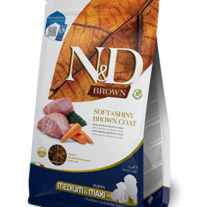 FARMINA N&D BROWN - DOG Dry Lamb Spirulina&Carrot PUPPY MED&MAX 2 kg