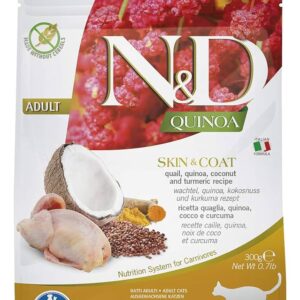 FARMINA N&D QUINOA - CAT Dry SKIN&COAT Quail&Coconut ADULT 300 g