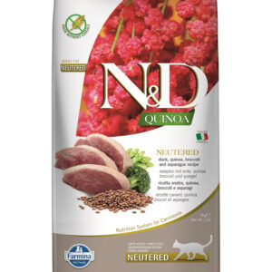 FARMINA N&D QUINOA - CAT Dry NEUTERED Duck Broccoli&Asparagus ADULT 5 kg