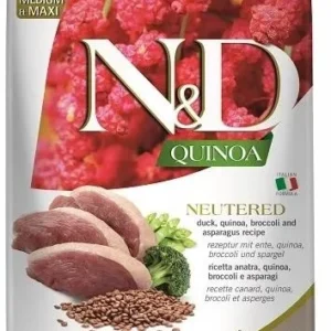 FARMINA N&D QUINOA - DOG Dry NEUTERED Duck Broccoli&Asparagus ADULT MED&MAX 12 kg
