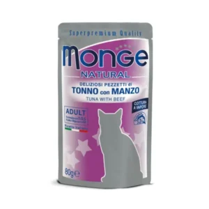 Monge Natural kons. pašaras suaugusioms katėms, tunas ir jautiena 80g