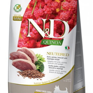 FARMINA N&D QUINOA - DOG Dry NEUTERED Duck Broccoli&Asparagus ADULT MINI 7 kg