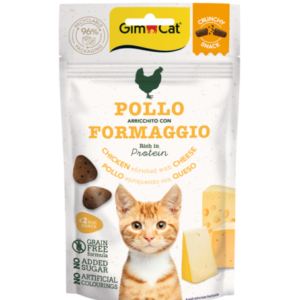 Gimcat Crunchy Snacks Chicken & Cheese traškūs skanėstai višta/sūris 50g