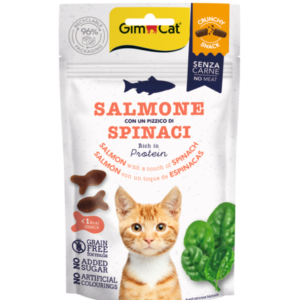 Gimcat Crunchy Snacks Salmon & Spinach traškūs skanėstai lašiša/špinatai 50g