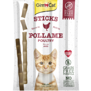 GimCat Sticks begrūdės lazdelės, su paukštiena (4 vnt)