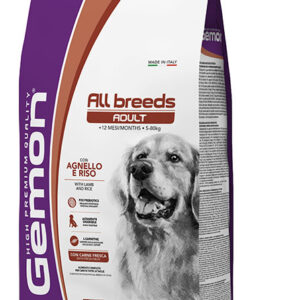 Gemon medium adult visavertis pašaras suaugusiems šunims su ėriena ir ryžiais 3kg