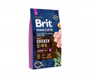 Brit Premium By Nature Junior S sausas pašaras šunims 1kg