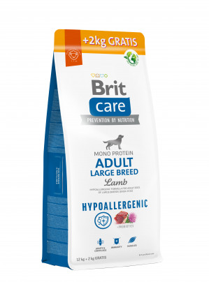 Brit Care Hypoallergenic Adult Large Breed Lamb sausas maistas šunims su ėriena 12 + 2 kg