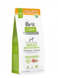 Brit Care Sustainable Adult Medium Breed Chicken&Insect sausas pašaras šunims su vištiena ir vabzdžiais 12 + 2 kg