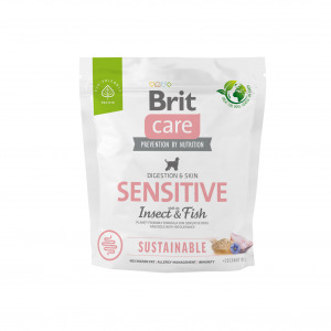 Brit Care Sustainable Sensitive Insect&Fish sausas pašaras šunims su vabzdžiais ir žuvimi 1 kg