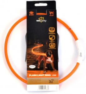 SEEcurity oranžinis šviečiantis antkaklis 65cm