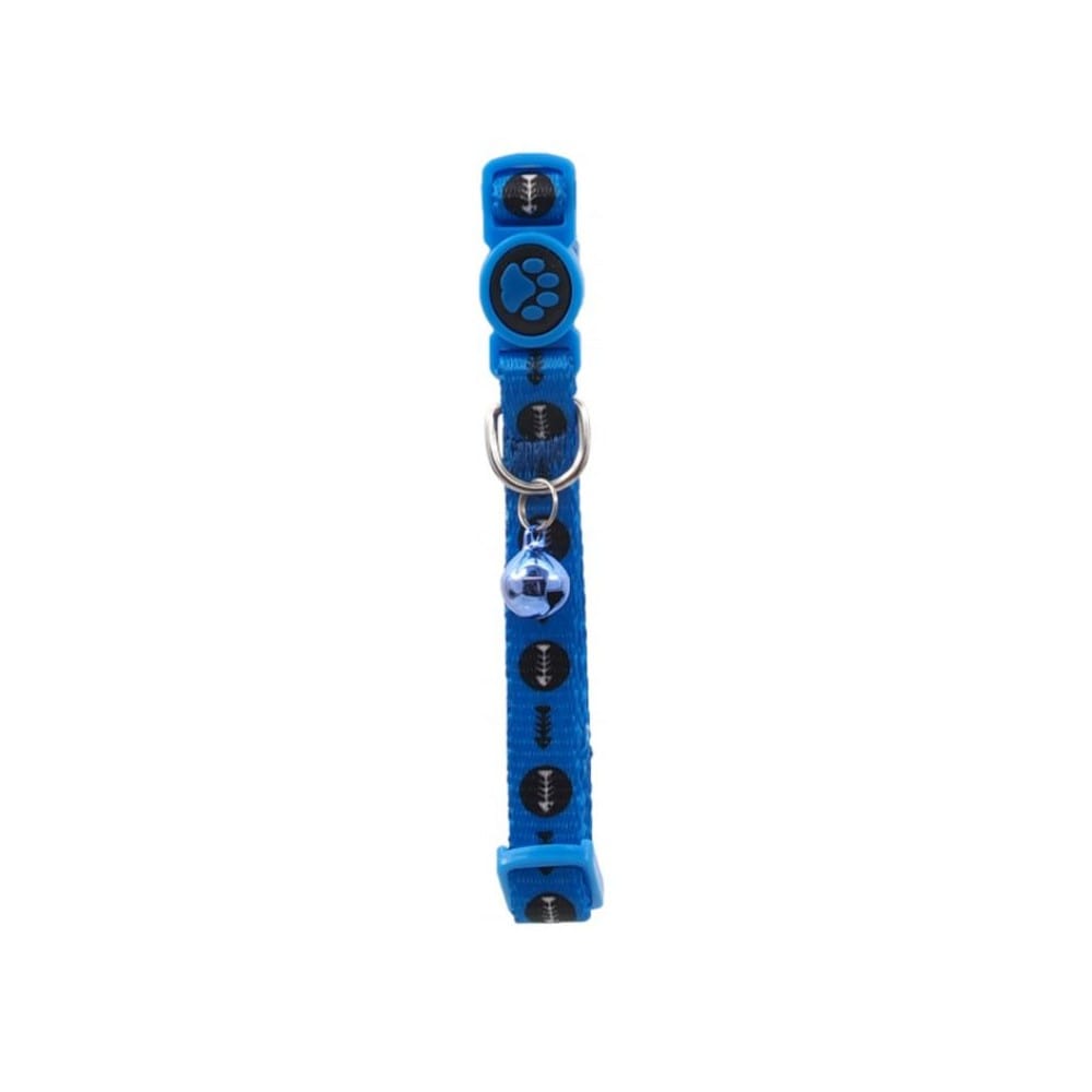 Antkaklis katėms Active Cat XS, 1x19-31 cm, mėlynas su žuvytėmis 1 Antkaklis katėms Active Cat XS