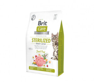 Brit Care Cat GF Sterilized Immunity Support sausas pašaras katėms 400 g (galiojimas iki 2026.06.20)