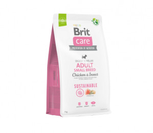 Brit Care Sustainable Adult Small Breed Chicken&Insect sausas pašaras šunims su vištiena ir vabzdžiais 7 kg