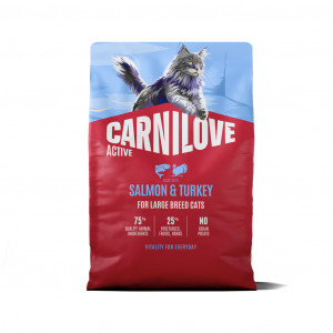 CARNILOVE ACTIVE Cat Salmon & Turkey Large Breeds sausas pašaras katėms 2 kg