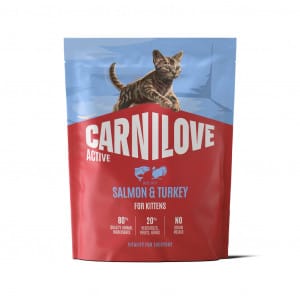 CARNILOVE ACTIVE Cat Salmon & Turkey Kitten sausas pašaras kačiukams 400 g (galiojimas iki 2026.06.12)