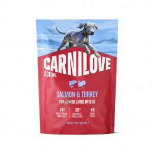 CARNILOVE ACTIVE Dog Salmon & Turkey Junior Large Breeds sausas pašaras jauniems šunims 1