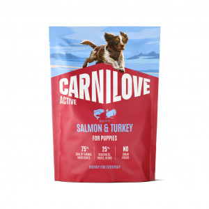 CARNILOVE ACTIVE Dog Salmon & Turkey Puppy sausas pašaras šuniukams 1