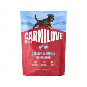 CARNILOVE ACTIVE Dog Salmon & Turkey Small Breed sausas pašaras šunims 1