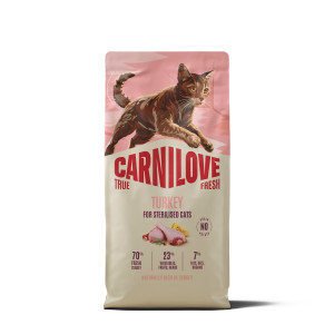 CARNILOVE TRUE FRESH Cat Dry Turkey Adult Cat Sterilised sausas pašaras katėms 6 kg