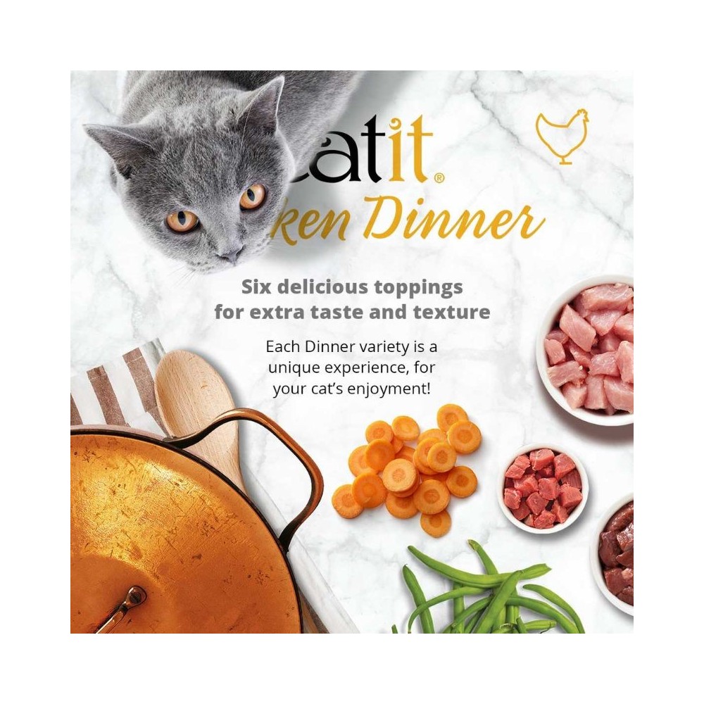 Catit Chicken Dinner konservai katėms su lašiša ir morkomis, 80 g - Image 4
