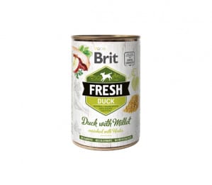 Brit Fresh konservuotas pašaras šunims Duck&Millet 400 g