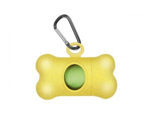 Record bambukinis geltonos spalvos maišelių ekskrementams dėklas