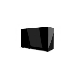 Glossy 120 spintelė stačiakampė juoda su durelėmis