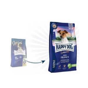 Happy Dog Mini France visavertis pašaras mažų veislių suaugusiems šunims su antiena ir bulvėmis 4 kg
