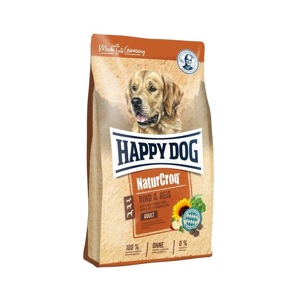 Happy Dog NaturCroq Rind&Reis visavertis pašaras suaugusiems šunims su jautiena ir ryžiais