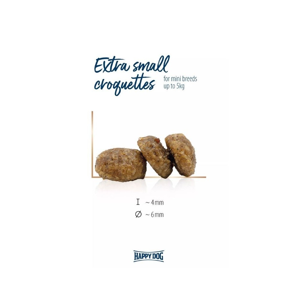 Happy Dog XS Mini Japan visavertis pašaras mažų veislių suaugusiems šunims su upėtakiais ir jūrų dumbliais, 1,3 kg - Image 4