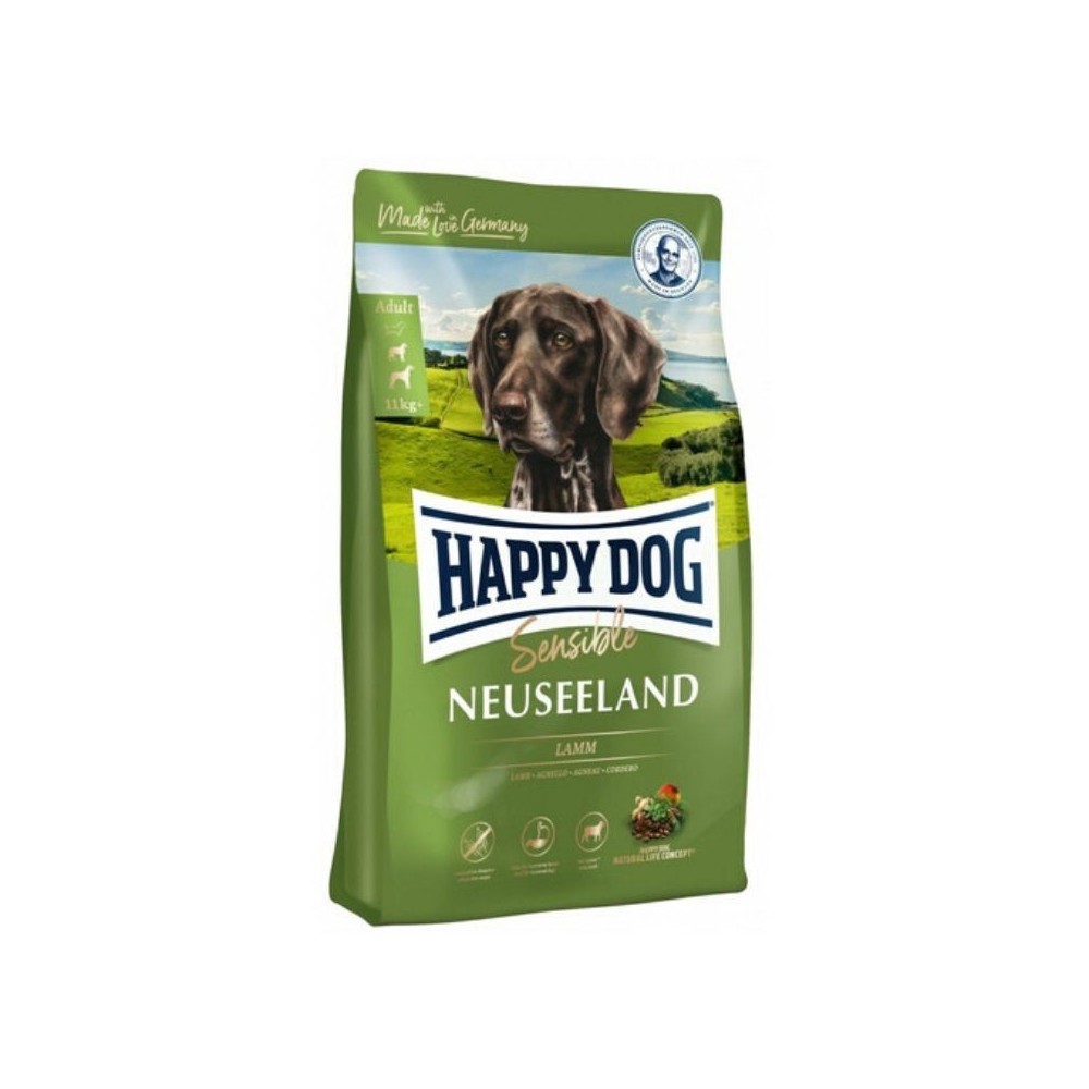 Happy Dog visavertis pašaras suaugusiems šunims su ėriena ir ryžiais Neuseeland 12