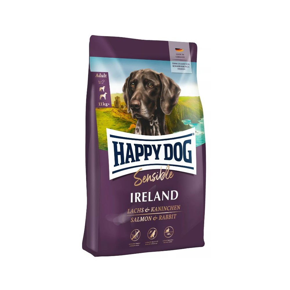 Happy Dog visavertis pašaras suaugusiems šunims su triušiena ir lašiša Ireland 12