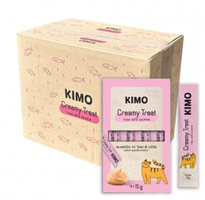 Kimo Cat Creamy Tuna Salmon tyrelės skanėstas katėms 60 g x 20 vnt.