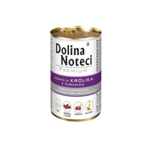 Konservai šunims su triušiena ir spanguolėmis Dolina Noteci Premium 400 g