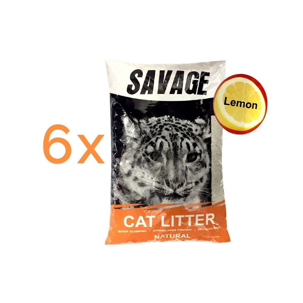 Kraikas katėms, sušokantis citrinų kvapo, Savage, 6x5 l 1 Kraikas katėms