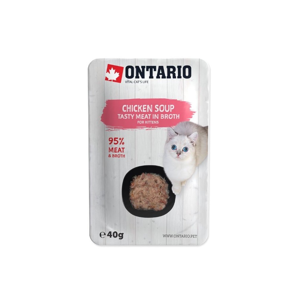 Ontario drėgnas maistas (sriuba) jauniems kačiukams su vištiena