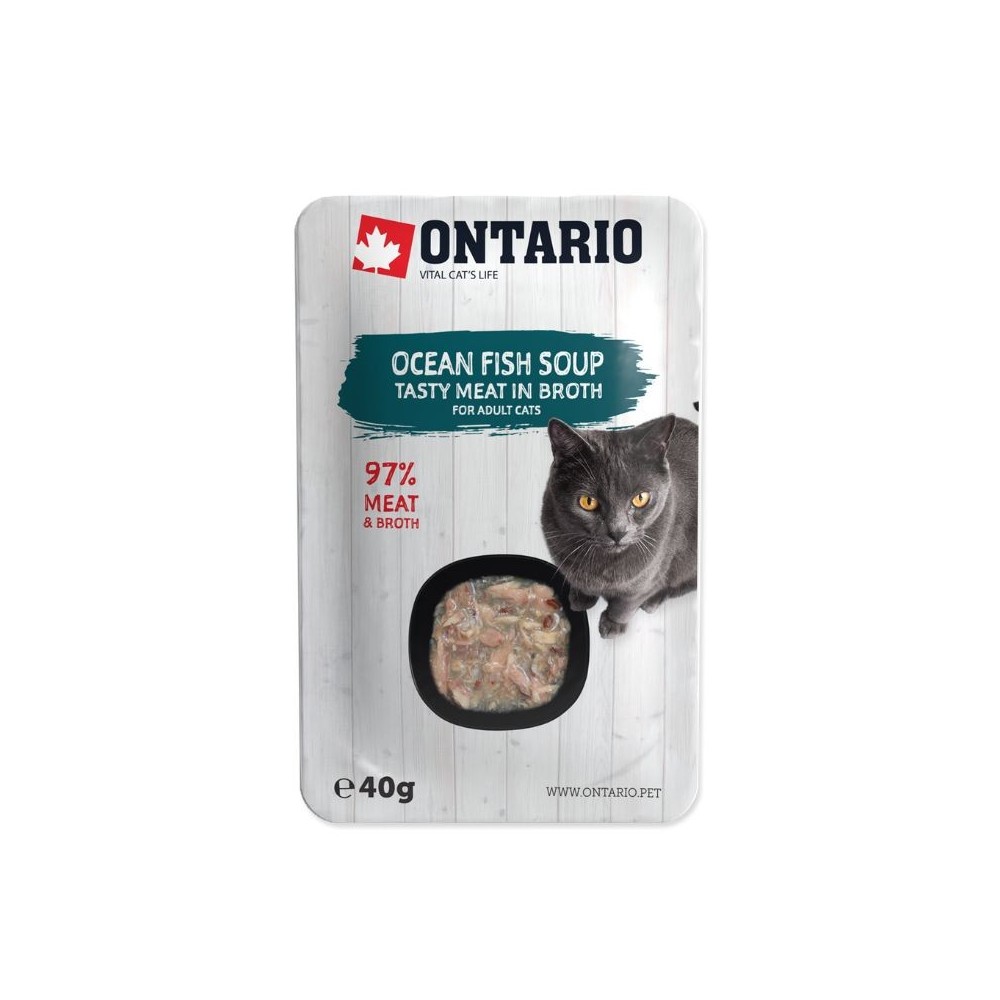 Ontario drėgnas maistas (sriuba) katėms su jūrų žuvimis ir daržovėmis