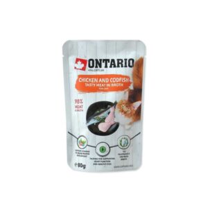 Ontario konservai katėms su vištiena ir menke sultinyje