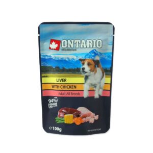 Ontario konservai šunims su kepenėlėmis ir vištiena sultinyje