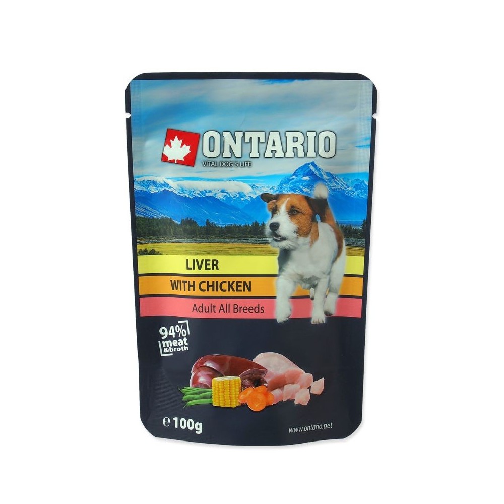 Ontario konservai šunims su kepenėlėmis ir vištiena sultinyje
