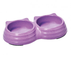 Record bambukinis violetinis dubenėlis katėms 150+150ml
