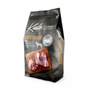 Kudo Turkey&Duck Senior Light sausas pašaras vyresniems šunims 12 kg