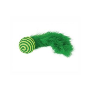 Žaislas katėms kamuoliukas su plunksna
