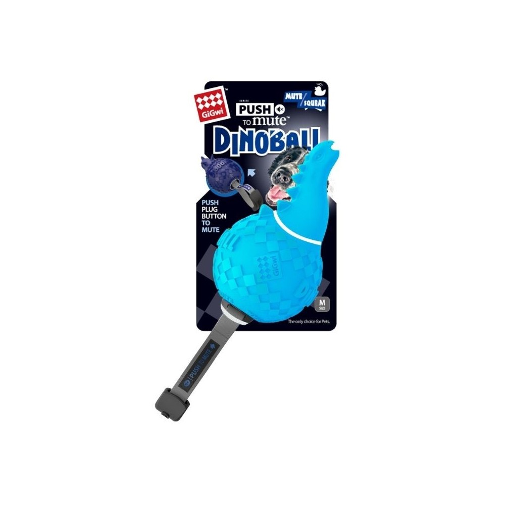 Žaislas šunims GiGwi Push To Mute Dinoball Apatosaurus dinozauras - Image 4