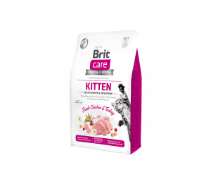 Brit Care Cat GF Kitten Healthy Growth&Development sausas pašaras katėms 7 kg (galiojimas iki 2026.05.24)