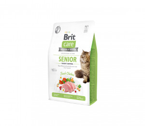 Brit Care Cat GF Senior Weight Control sausas pašaras katėms 0