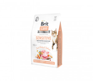 Brit Care Cat GF Sensitive Healthy Digestion&Delicate Taste sausas pašaras katėms 2 kg