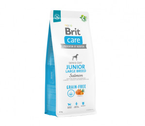 Brit Care Grain-free Junior Large breed Salmon sausas pašaras šunims su lašiša 3 kg (galiojimas iki 2026.04.18)